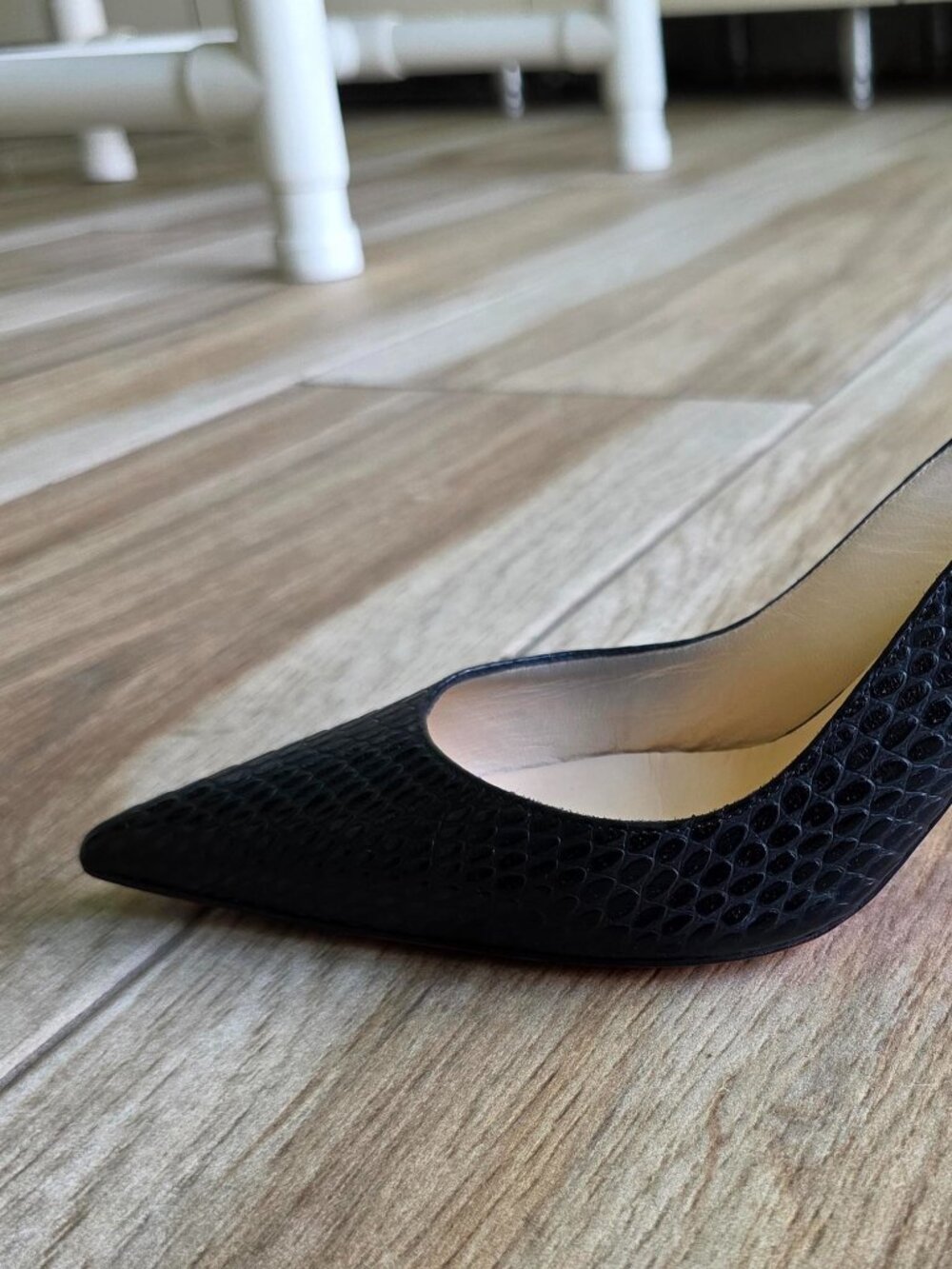 Christian Louboutin Black Lizard Print Slingback Shoes Eur. 37 - Picture 6 of 13
